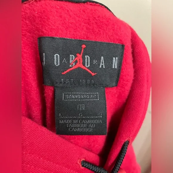 Jordan Red Hoodie with Logo - Picture 3 of 4